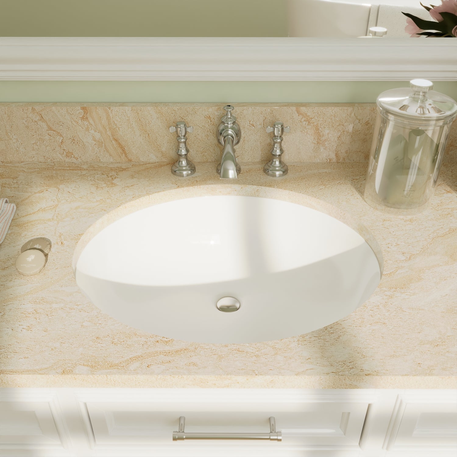 Oval Undermount Bathroom newest Sink (White)