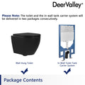 DeerValley Bath LIBERTY Wall-Hung Elongated Toilet, 1.1/1.6GPF Siphon Flushing with Multiple Colors Toilet