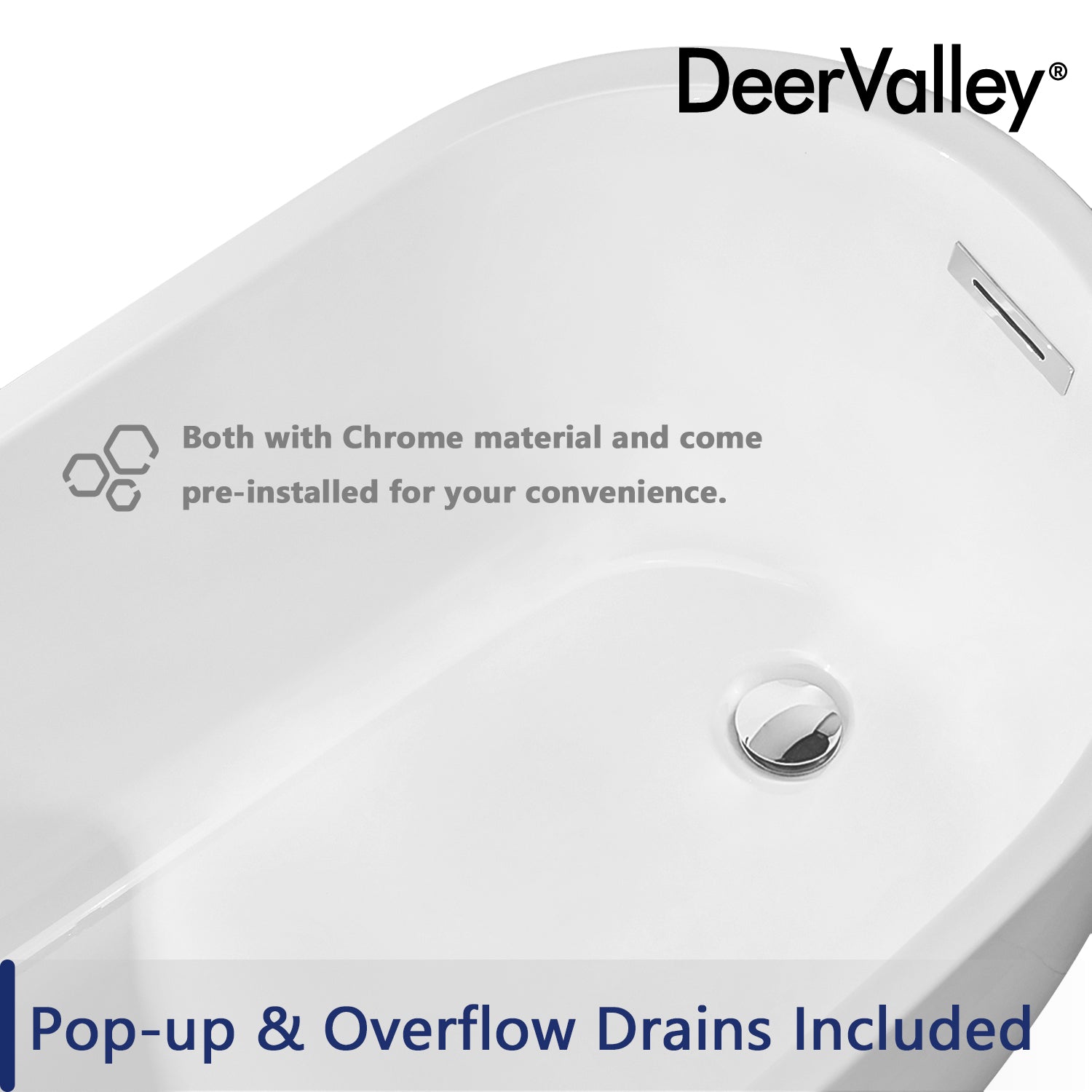 DeerValley Bath DeerValley DV-1T171 Prism 59" X 29" Freestanding Acrylic Bathtub