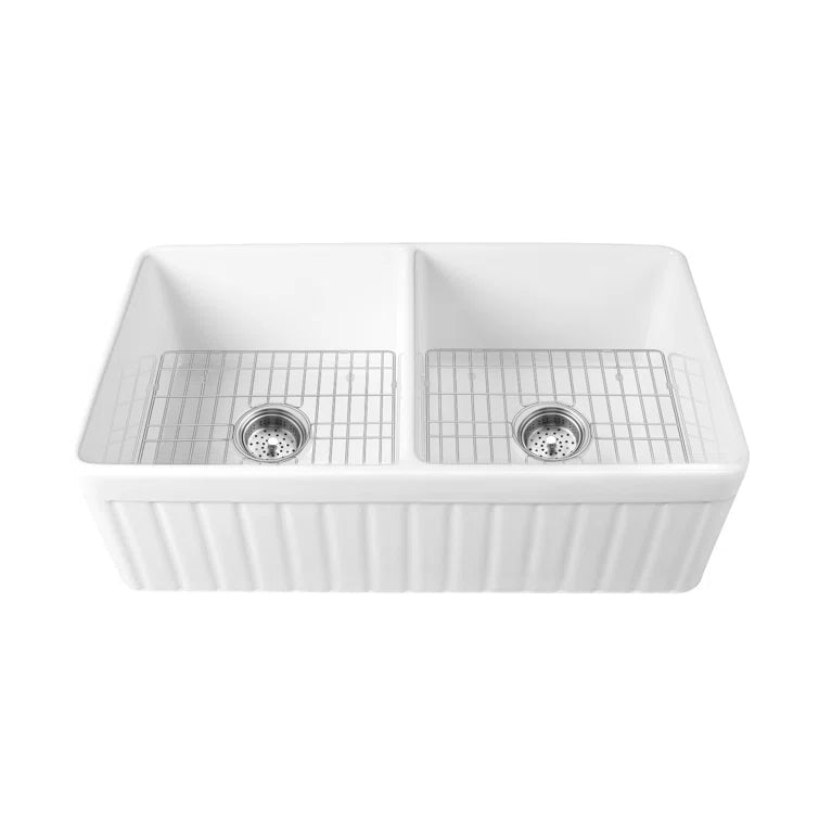 DeerValley Bath NOVA 33" L x 18" W Rectangular Farmhouse Kitchen Sink, Large Capacity With Multiple Colors Kitchen Sink