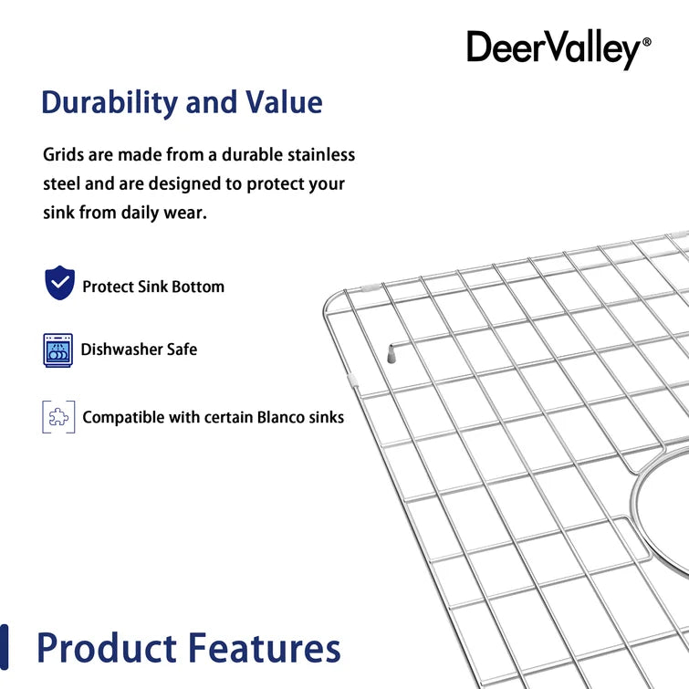 DeerValley Bath DeerValley DV-K016G01 24.75" x 14.5" Sink Grid (Compatible with DV-1K016) Kitchen Accessories