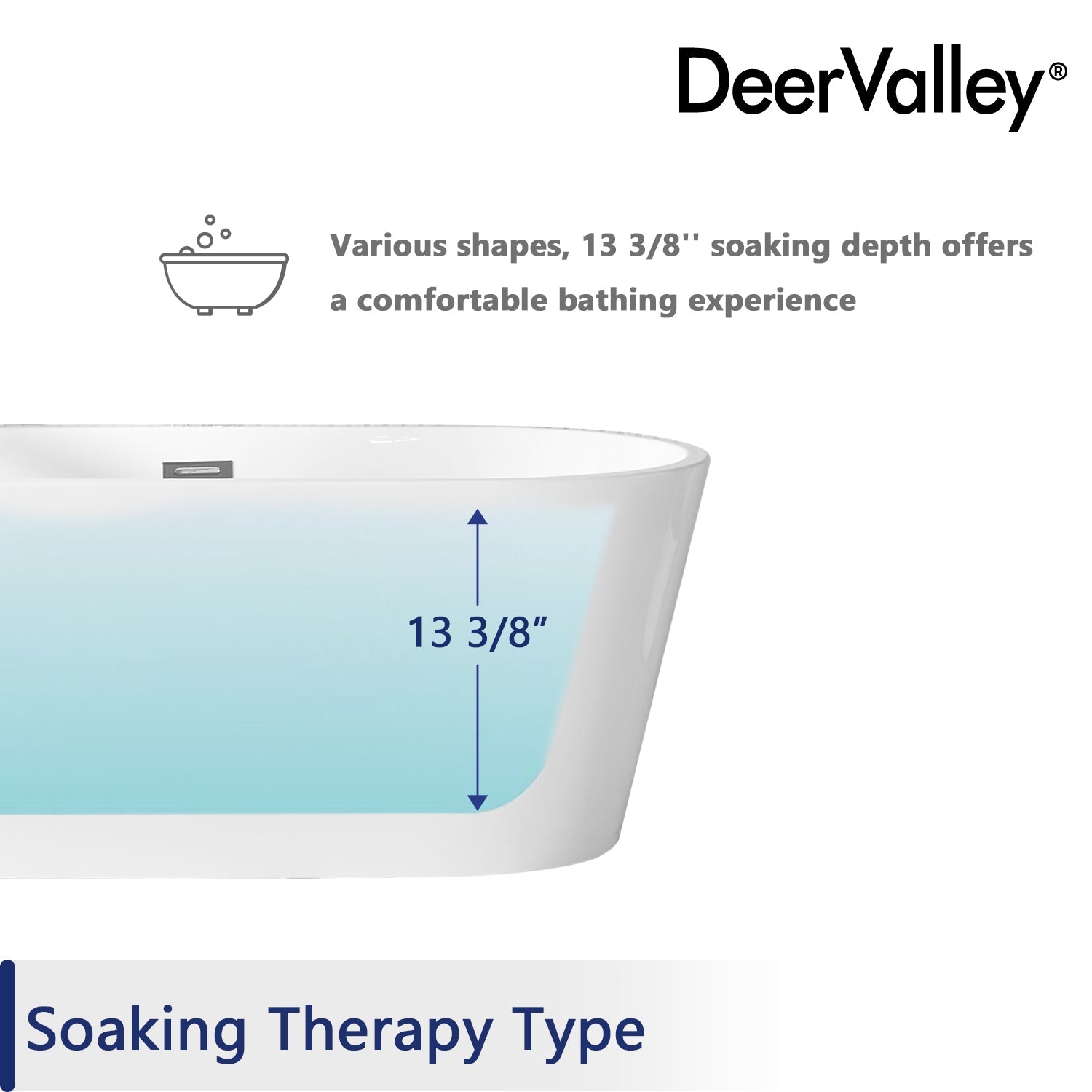 DeerValley Bath DeerValley DV-1T133 Ally 67" X 32" Freestanding Acrylic Bathtub