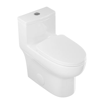 DeerValley DV-1F026Pro Elongated Bathroom Toielt, Dual Flush 1.1/1.6 GPF White Modern Toilet with ADA Seat Height, 10" Rough-In