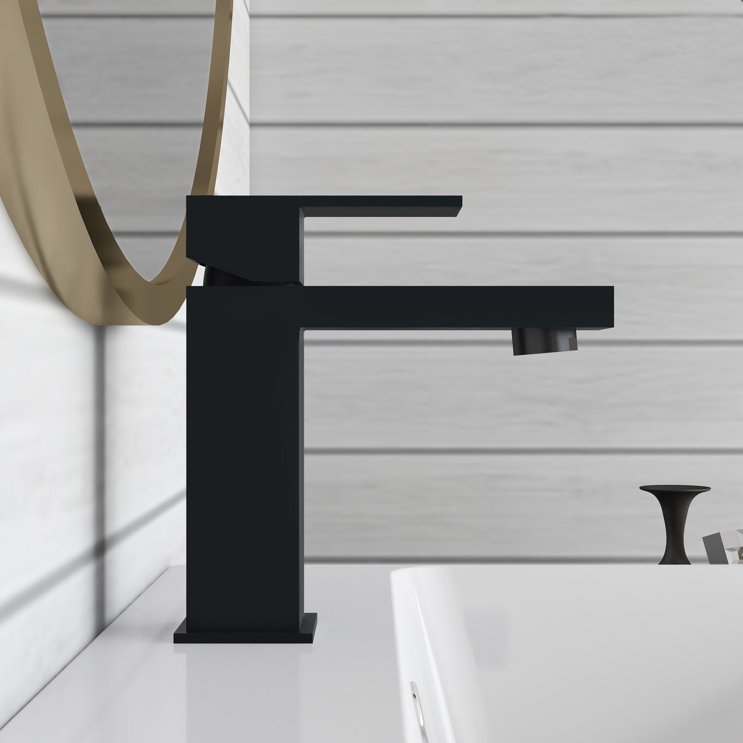 DeerValley Bath DeerValley DV-1J82903 Ursa Single Hole Bathroom Faucet Black Faucet