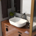 DeerValley Bath DeerValley DV-1V432 Prism White Ceramic Rectangular Vessel Bathroom Sink Vessel sink