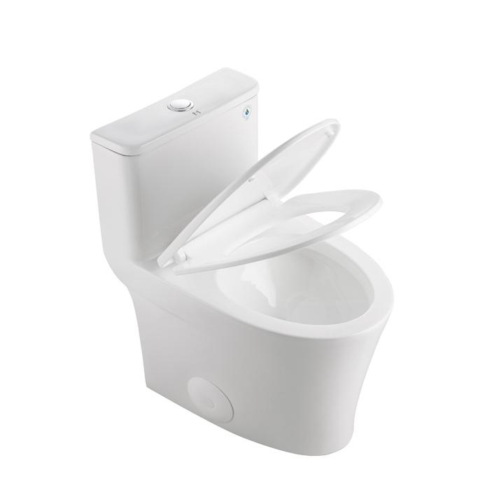 DeerValley Bath DeerValley DV-1F52807 Symmetry 1.28 GPF Water Efficient Ceramic Easy-to-Clean Elongated One-Piece Mid-Size Toilet (Seat Included) Toilet