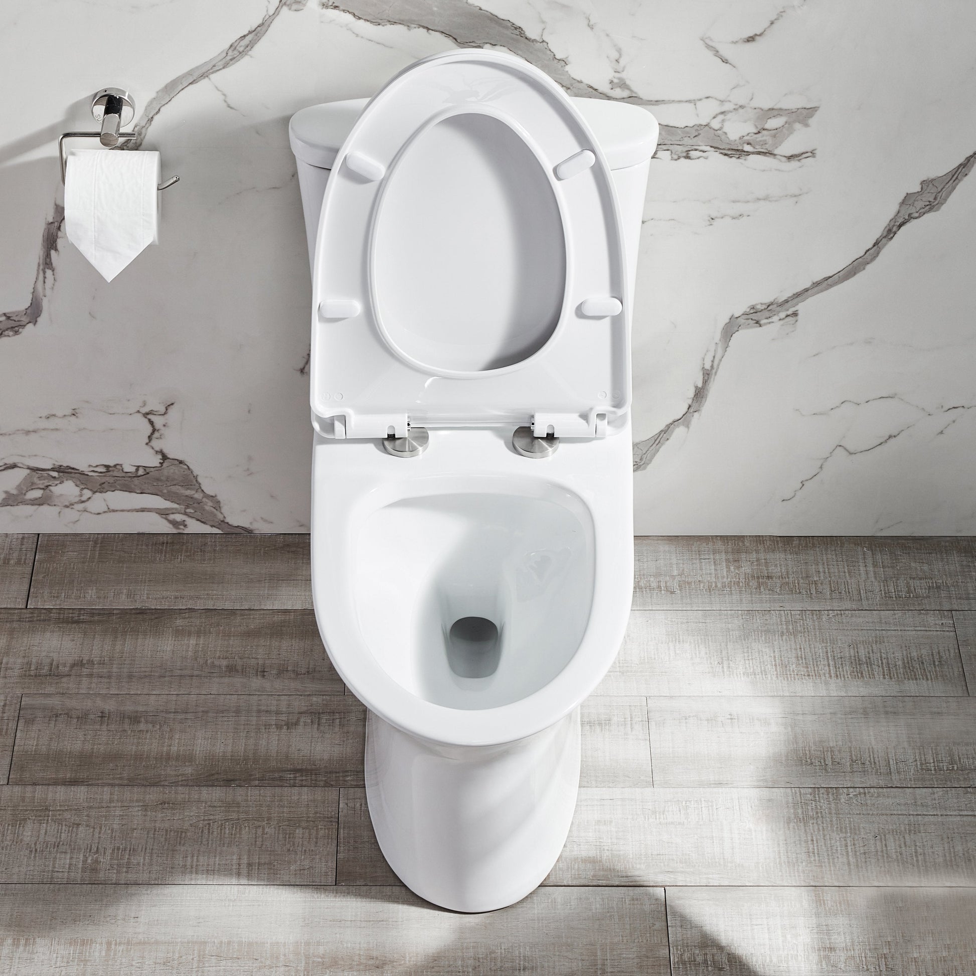 DeerValley Bath DeerValley DV-1F52676 Horizon Dual-Flush Elongated Ceramic Dual Flush Fully Skirted Water Saving One-Piece Full-Size Toilet (Seat Included) Toilet