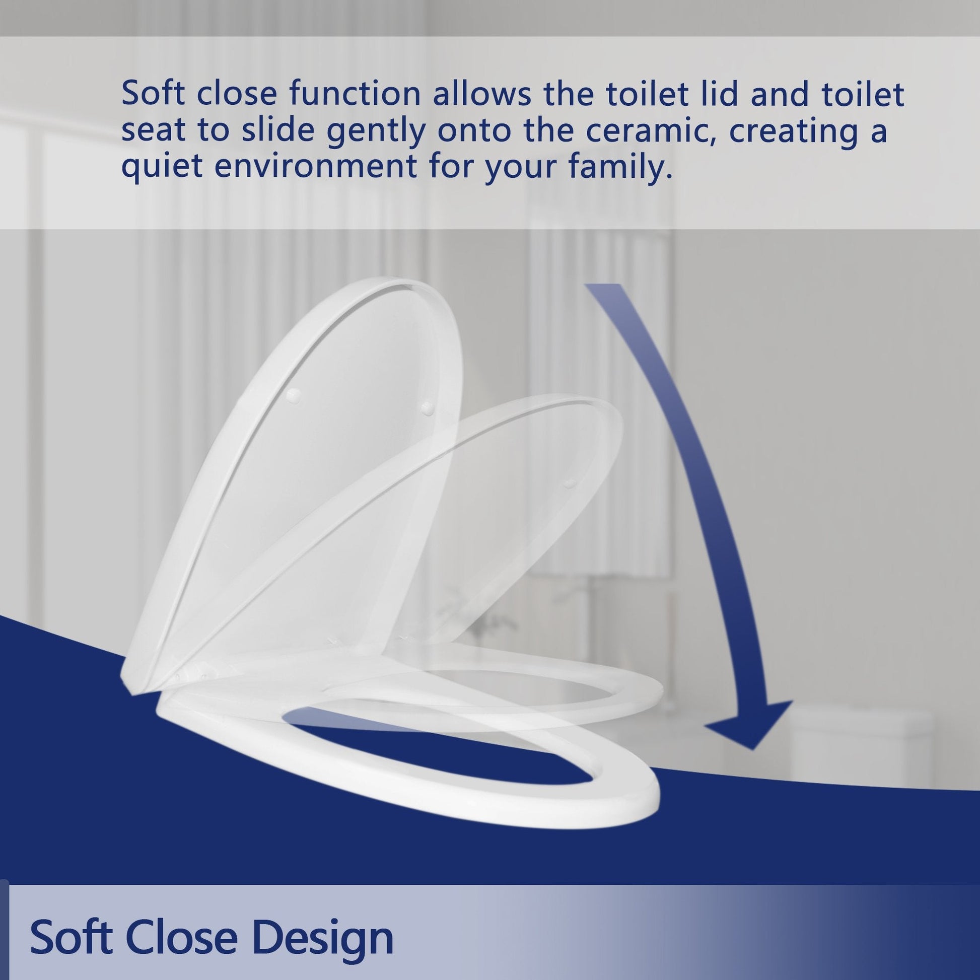 DeerValley Bath DeerValley DV-F636S11 Quick-Release Slow-Close Plastic Elongated Polypropylene Toilet Seat (Fit with DV-1F52636) Toilet Seats