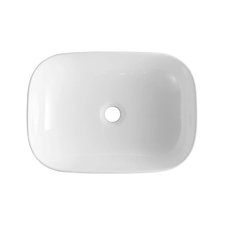 DeerValley Bath DeerValley DV-1V432 Prism White Ceramic Rectangular Vessel Bathroom Sink Vessel sink