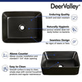 DeerValley Bath DeerValley DV-2V031 Ally Black Ceramic Rectangular Vessel Bathroom Sink Vessel sink