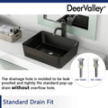 DeerValley Bath DeerValley DV-2V031 Ally Black Ceramic Rectangular Vessel Bathroom Sink Vessel sink