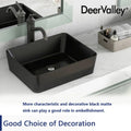 DeerValley Bath DeerValley DV-2V031 Ally Black Ceramic Rectangular Vessel Bathroom Sink Vessel sink