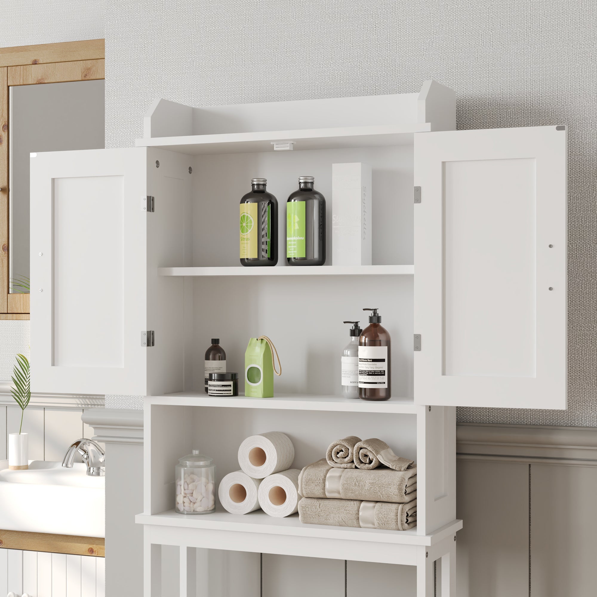 LIBERTY Over The Toilet Storage Cabinet, Bathroom Shelf Over Toilet