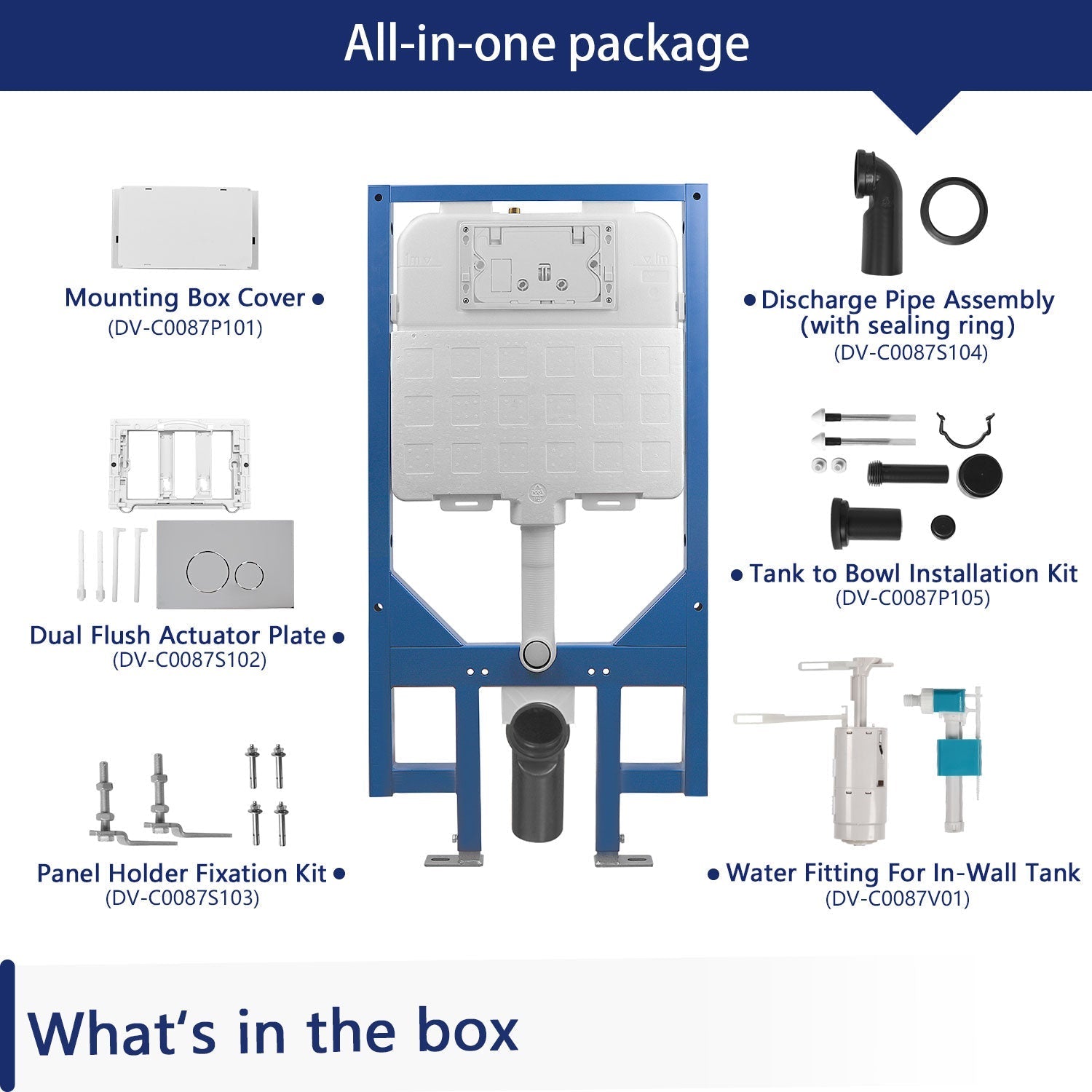 DeerVally DV-C0087S103 Panel Holder Fixation Kit (Fit with DV-1C0087 In-Wall Toilet Tank Carrier System)