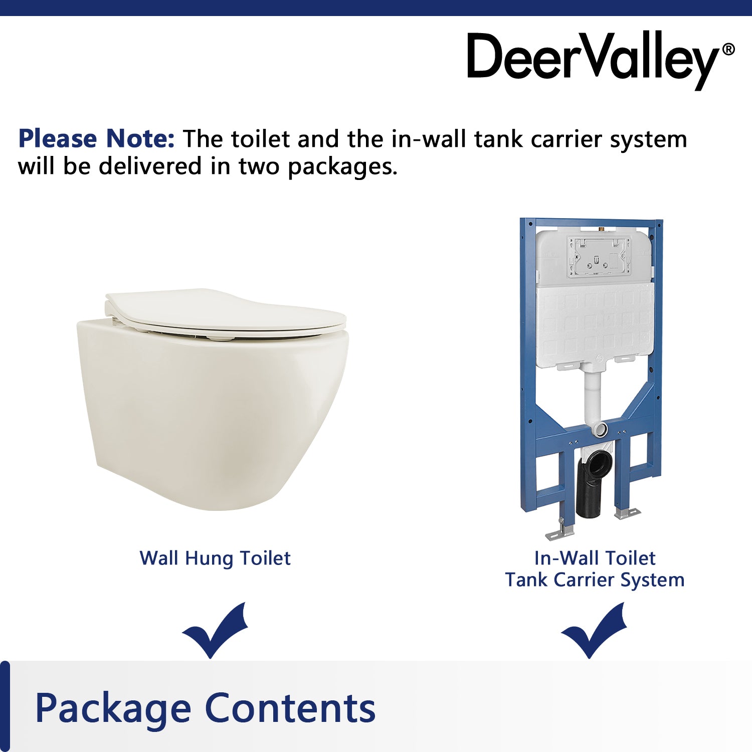 DeerValley Bath LIBERTY Wall-Hung Elongated Toilet, 1.1/1.6GPF Dual-Flush with Multiple Colors Toilet