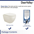 DeerValley Bath LIBERTY Wall-Hung Elongated Toilet, 1.1/1.6GPF Siphon Flushing with Multiple Colors Toilet