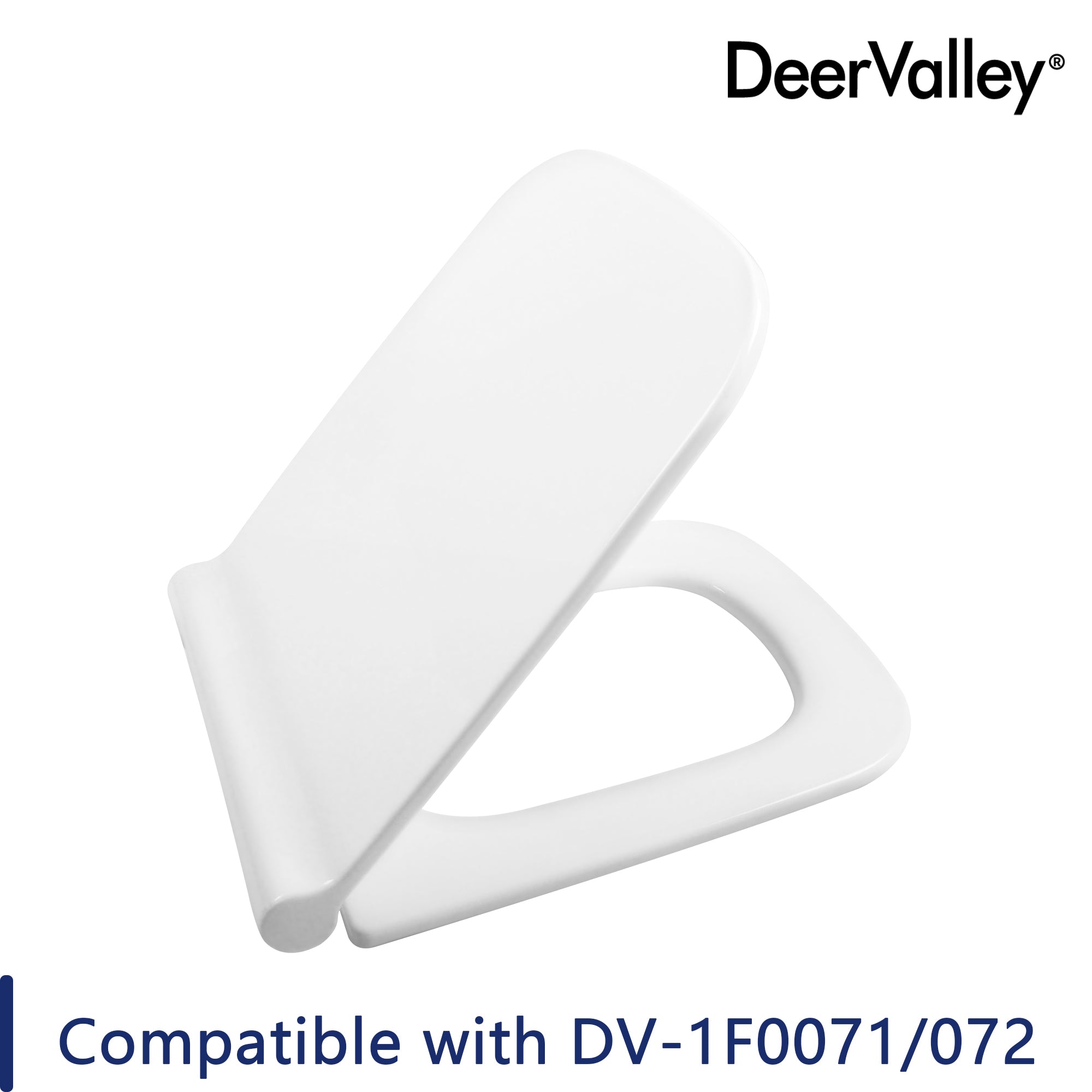 DeerValley DV-F0071S11 Quick-Release Soft-Close Square Plastic Polypropylene (PP) Toilet Seat  (Fit with DV-1F0071/DV-1F0072)