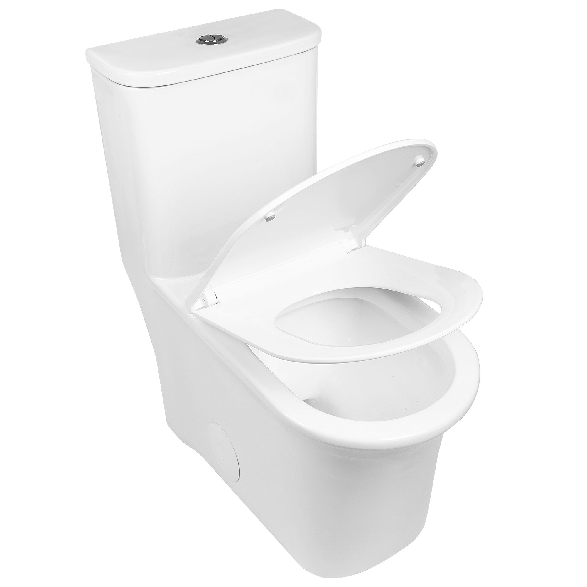 One Piece Toilet for Bathroom with Comfort Chair Seat ADA Height Skirted Toilets, White