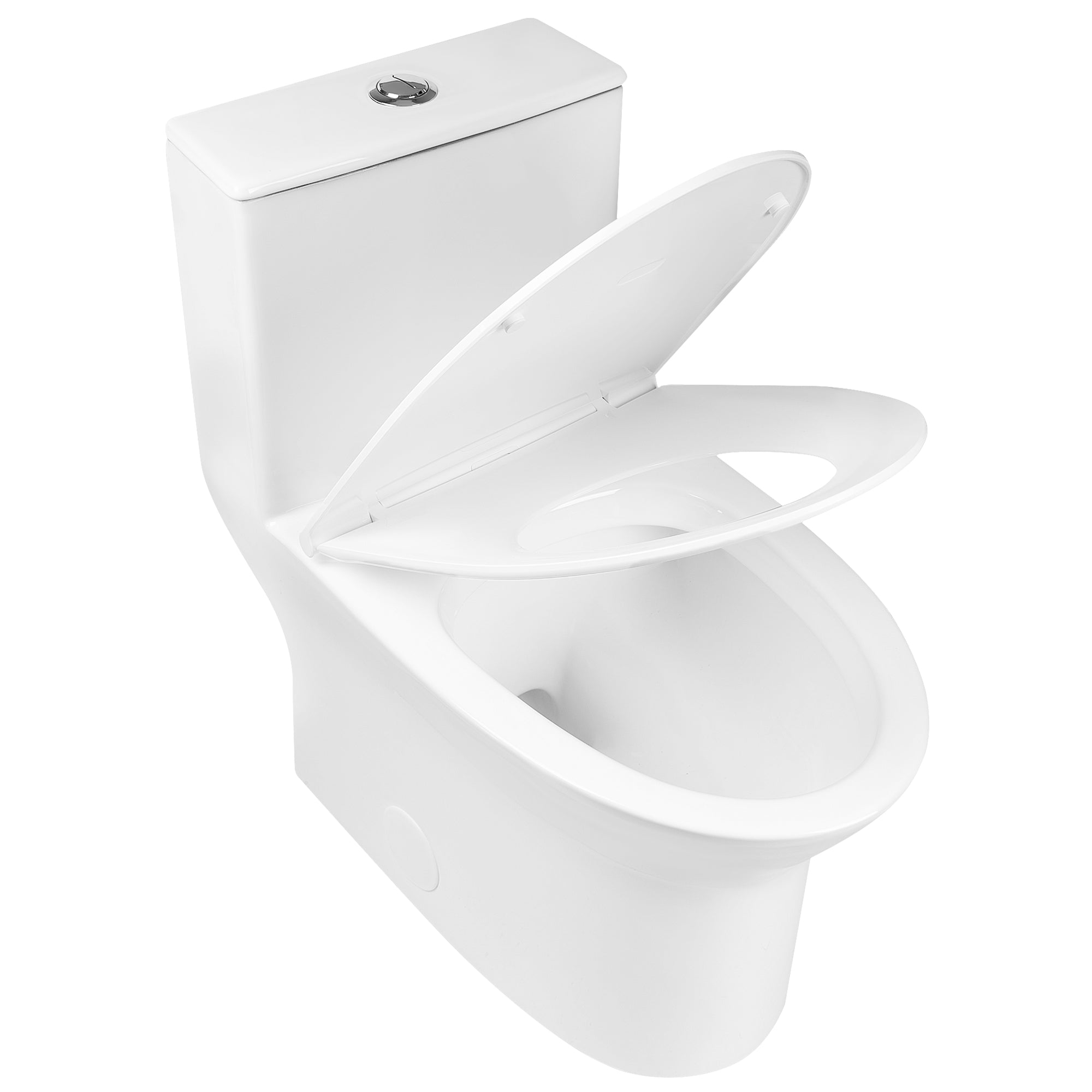 Elongated One Piece Toilet, Dual Flush 1.1/1.6 GPF Toilets with Soft Close Seat