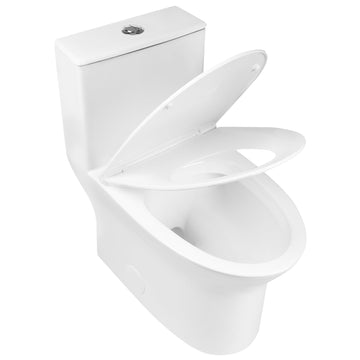 Elongated One Piece Toilet, Dual Flush 1.1/1.6 GPF Toilets with Soft Close Seat