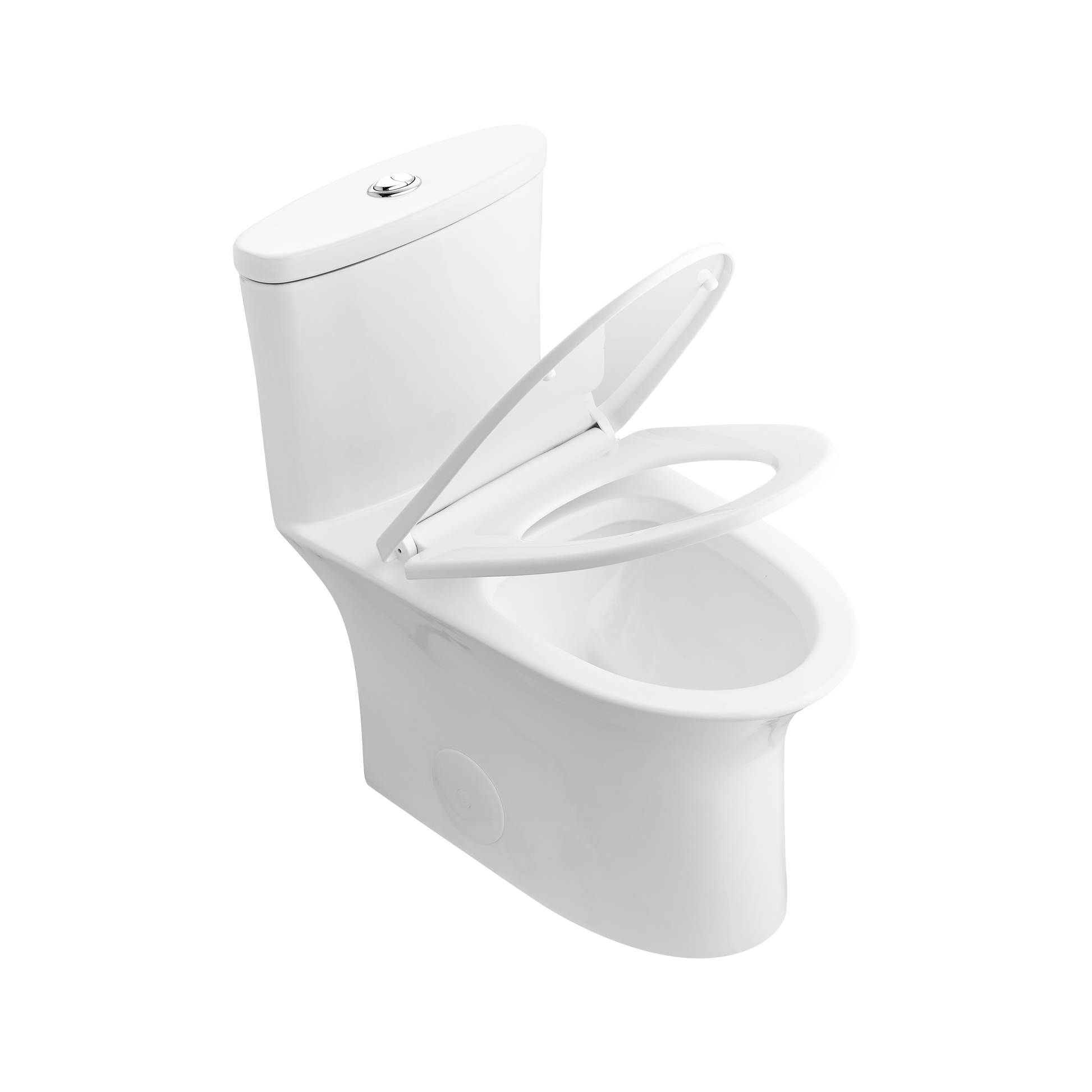 DeerValley Bath DeerValley DV-1F52676 Horizon Dual-Flush Elongated Ceramic Dual Flush Fully Skirted Water Saving One-Piece Full-Size Toilet (Seat Included) Toilet