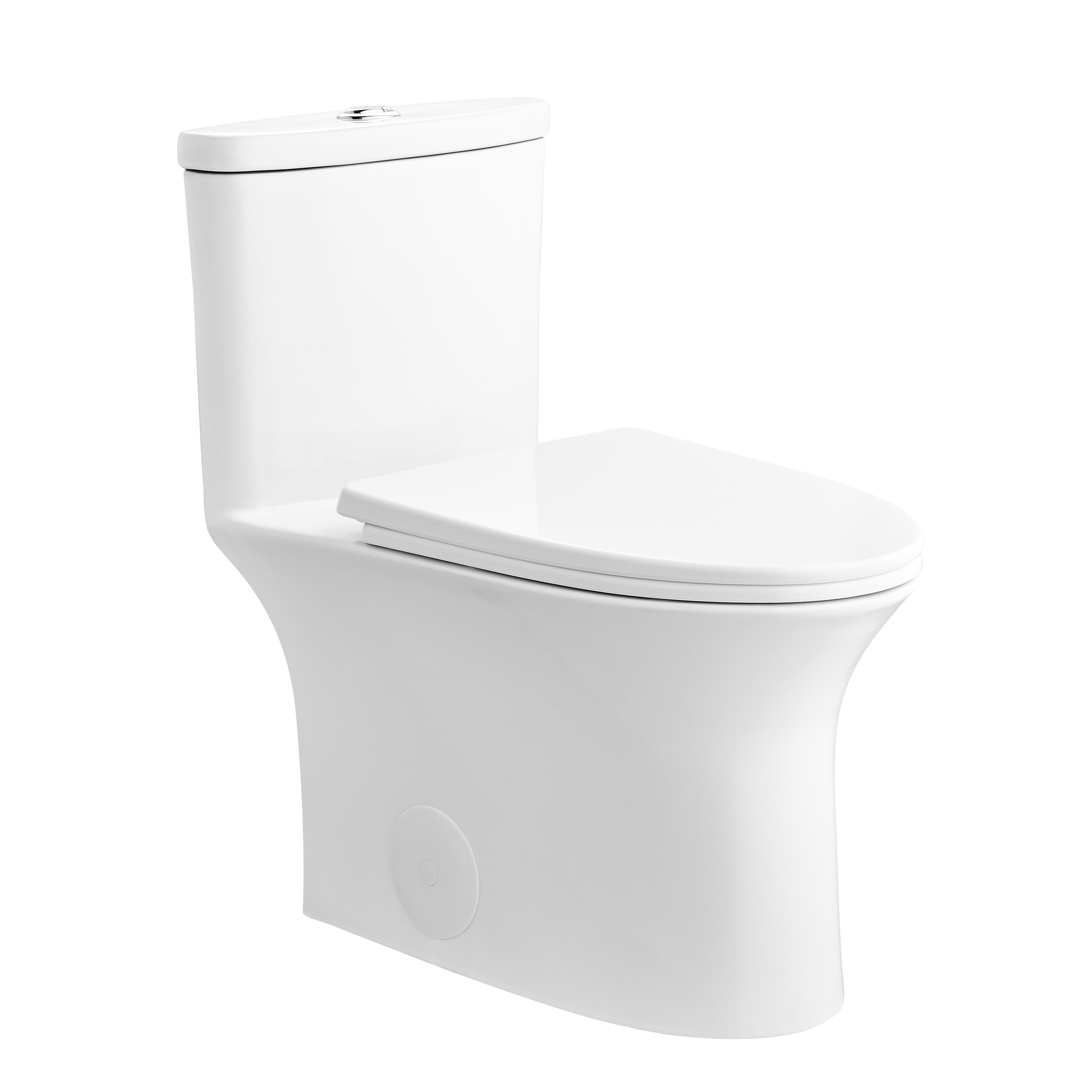 DeerValley Bath DeerValley DV-1F52676 Horizon Dual-Flush Elongated Ceramic Dual Flush Fully Skirted Water Saving One-Piece Full-Size Toilet (Seat Included) Toilet