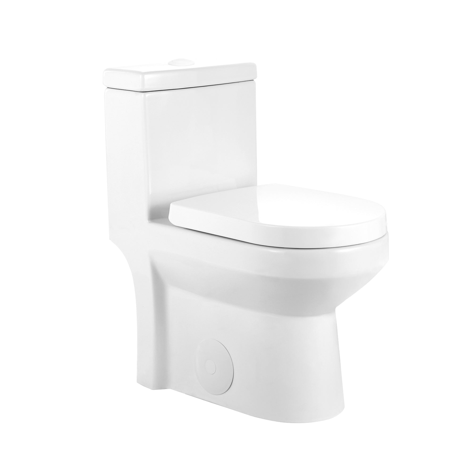 DeerValley DV-1F52812-G/W/B Liberty Compact Toilets with Crisp White Button - High-Efficiency Round Toilet (Seat Included)