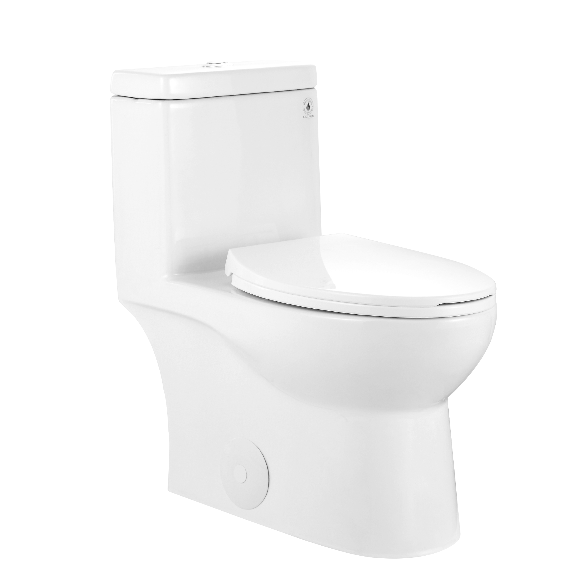 Ally 10" Rough-in Dual-Flush Elongated One-Piece Toilet with Glazed Surface Modern Toilet with Comfort Seat Height (Seat Included)