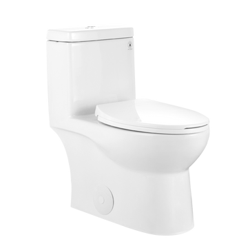 Ally 10" Rough-in Dual-Flush Elongated One-Piece Toilet with Glazed Surface Modern Toilet with Comfort Seat Height (Seat Included)