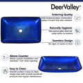 DeerValley Bath DeerValley DV-1G0003 Rectangular Tempered Glass Bathroom Vessel Sink Vessel sink