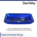 DeerValley Bath DeerValley DV-1G0003 Rectangular Tempered Glass Bathroom Vessel Sink Vessel sink