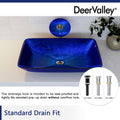 DeerValley Bath DeerValley DV-1G0003 Rectangular Tempered Glass Bathroom Vessel Sink Vessel sink