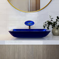 DeerValley Bath DeerValley DV-1G0003 Rectangular Tempered Glass Bathroom Vessel Sink Vessel sink