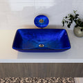 DeerValley Bath DeerValley DV-1G0003 Rectangular Tempered Glass Bathroom Vessel Sink Vessel sink