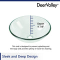 DeerValley Bath DeerValley DV-1G0005 Glass Circular Vessel Bathroom Sink Vessel Sink