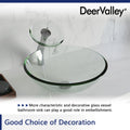 DeerValley Bath DeerValley DV-1G0005 Glass Circular Vessel Bathroom Sink Vessel Sink