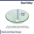 DeerValley Bath Deervalley DV-1G0006 Glass Circular Vessel Bathroom Sink Vessel sink