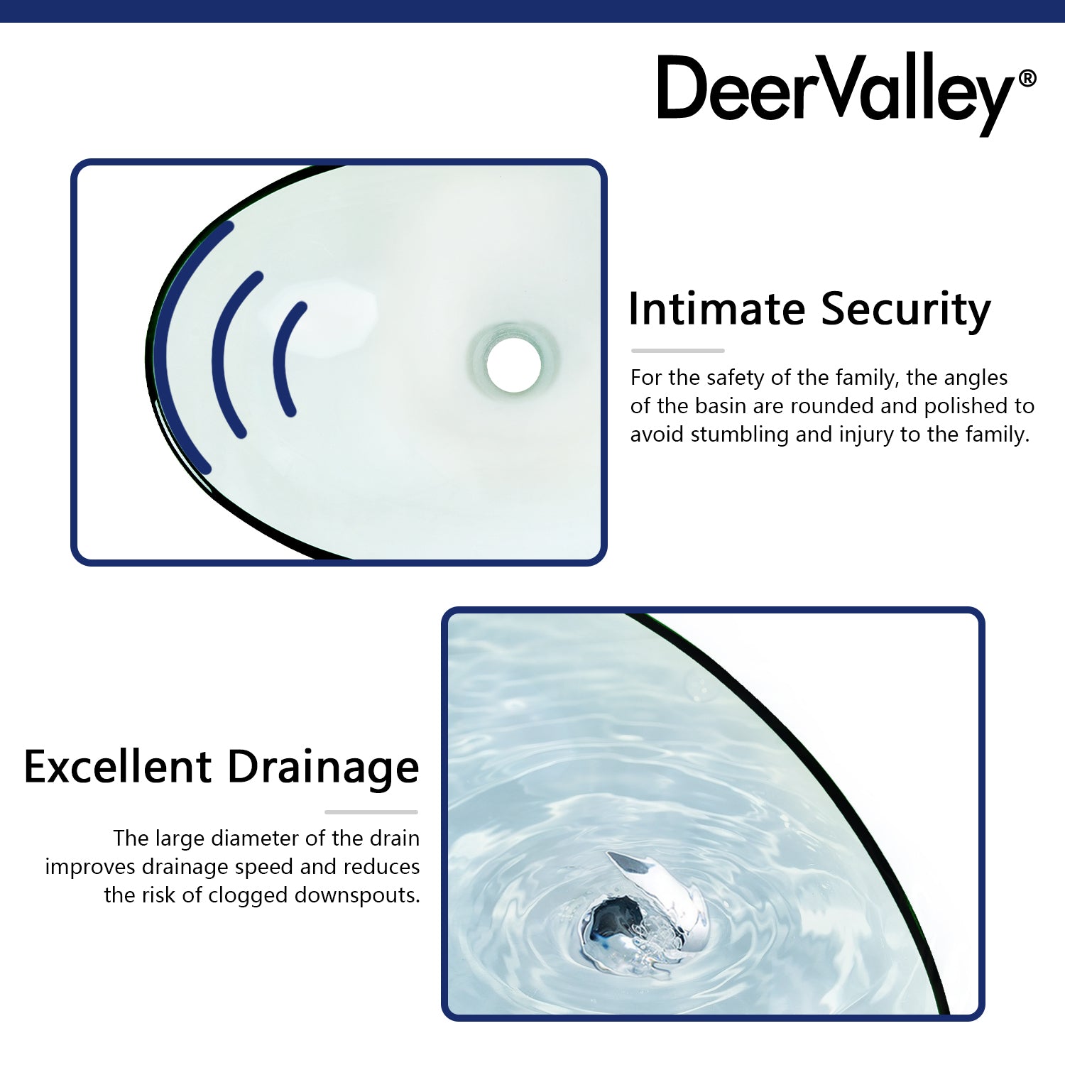 DeerValley Bath DeerValley DV-1G0009 Glass Oval Vessel Bathroom Sink Vessel sink