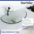 DeerValley Bath DeerValley DV-1G0009 Glass Oval Vessel Bathroom Sink Vessel sink