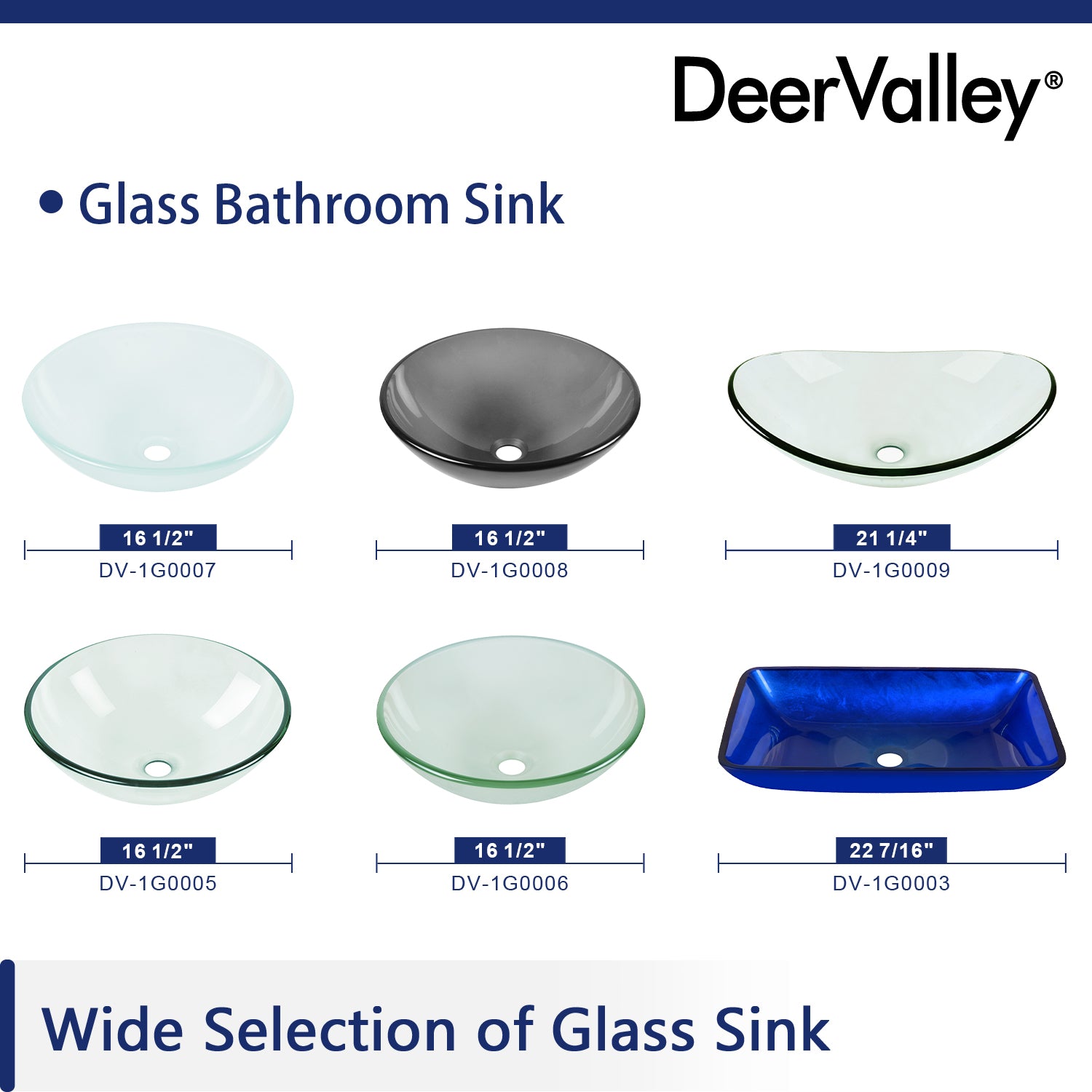 DeerValley Bath DeerValley DV-1G0009 Glass Oval Vessel Bathroom Sink Vessel sink