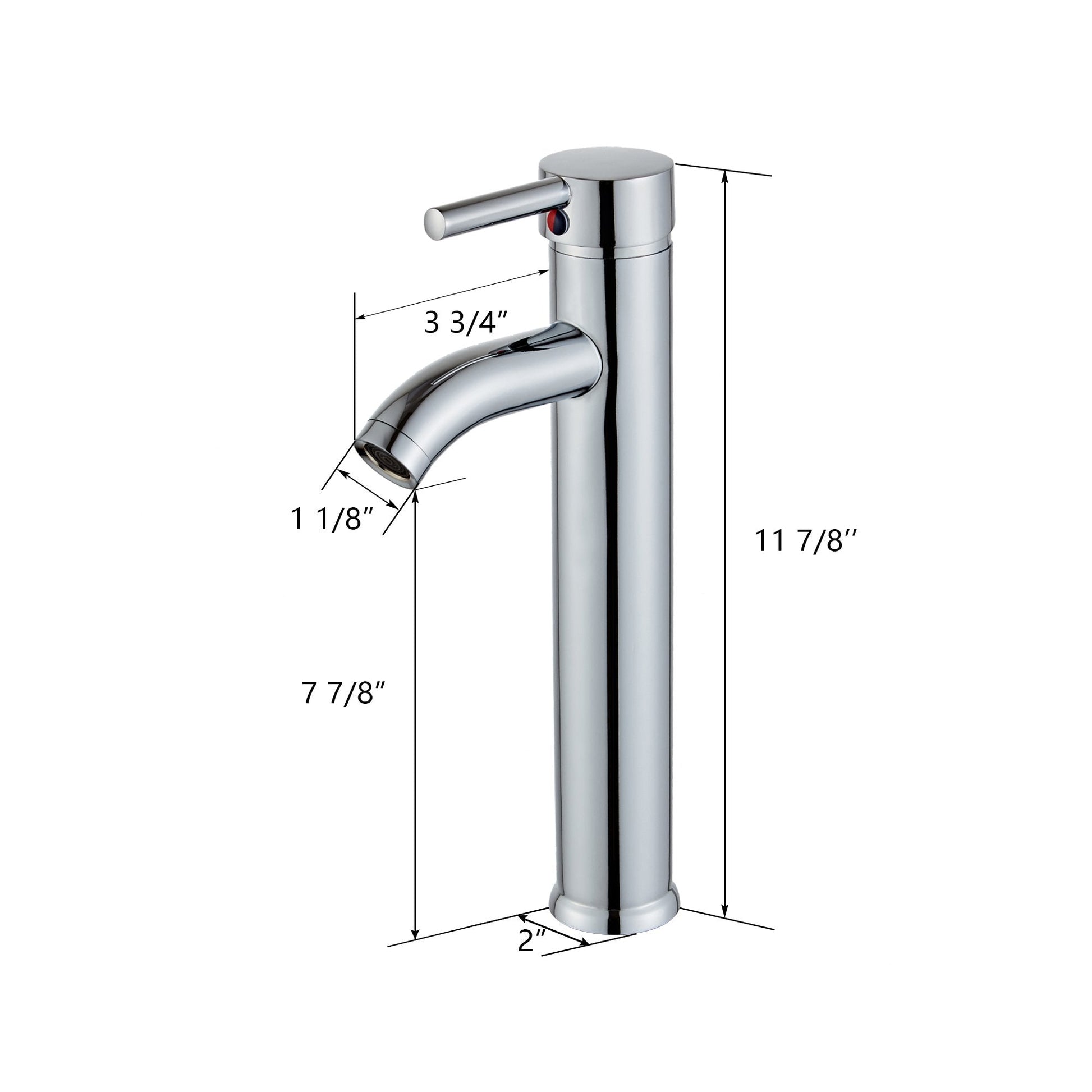 DeerValley Bath DeerValley DV-1J82826 Symmetry Chrome Finished Metal Vessel Sink Bathroom Faucet Faucet