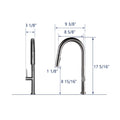 DeerValley Bath DeerValley DV-1J82281 Gleam Single Handle Stainless Steel Gooseneck Kitchen Faucet With Pull Down Sprayer Kitchen Faucet