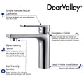 DeerValley Bath DeerValley DV-1J82802 Liberty Single Hole Brass Silver Bathroom Chrome Finished Faucet Faucet