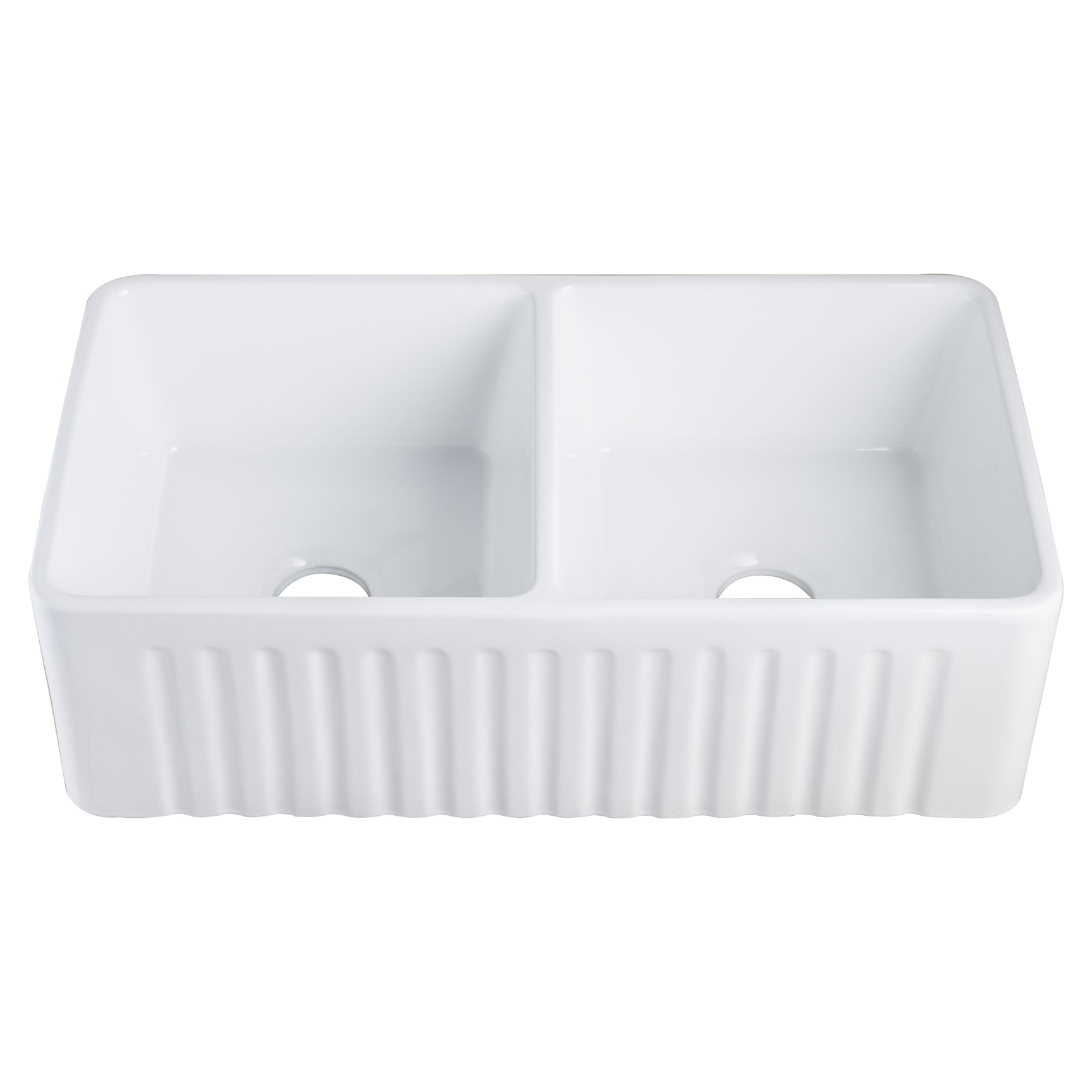 Deervalley Eclipse 33 L X 18 W Dual Basin White Ceramic Farmhouse