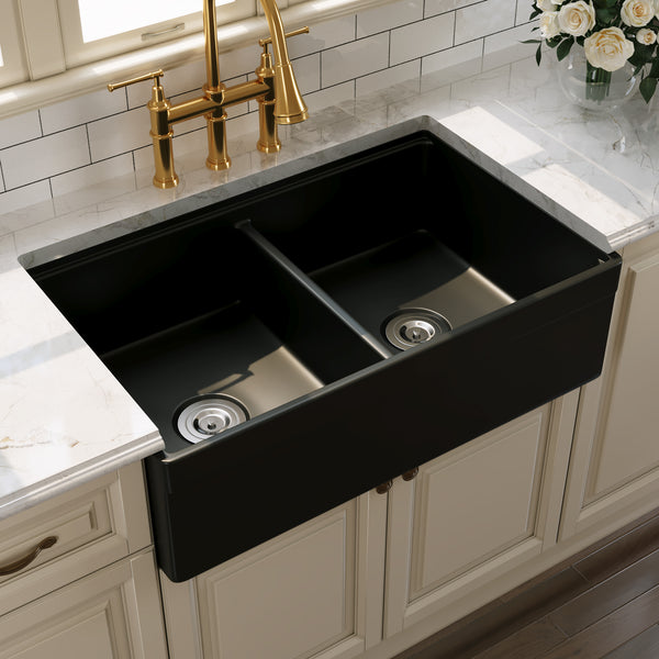32.87" L x 20" W Rectangular Workstation Farmhouse Kitchen Sink, Easy-Cleaning With Multiple Colors
