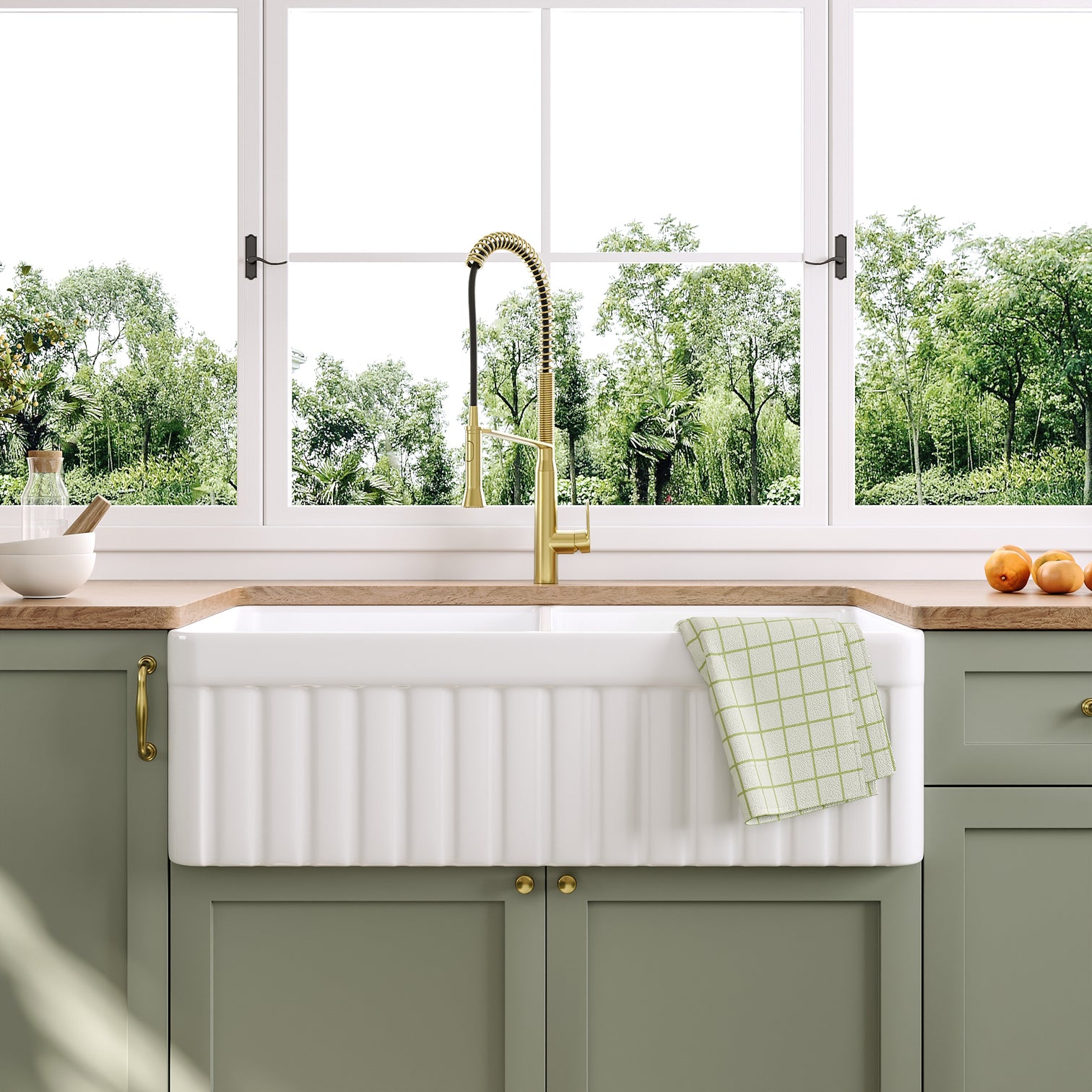 Deervalley Nova Fireclay 33 L X 18 W Double Basin Farmhouse Kitchen