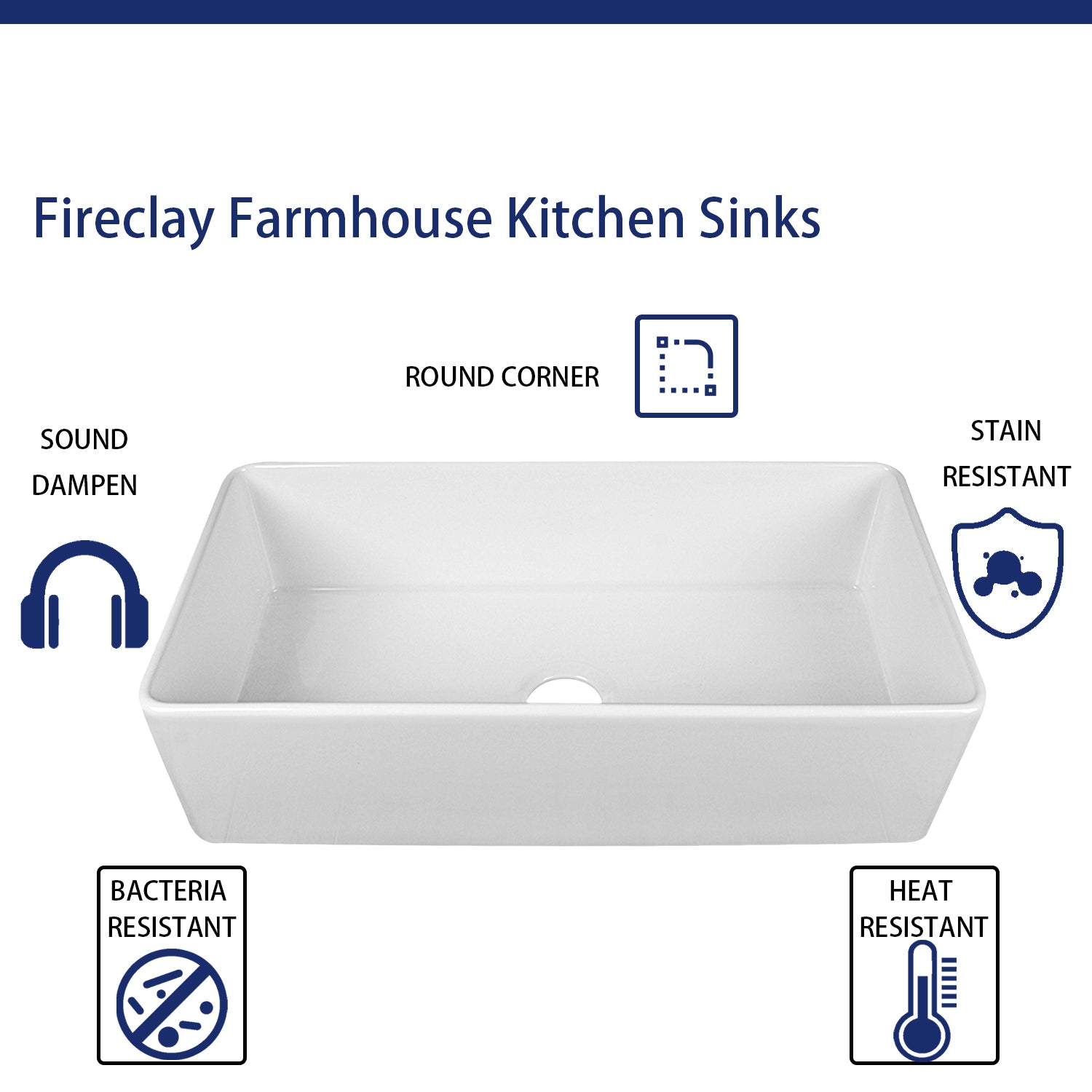 DeerValley Bath DeerValley DV-1K505 Grove Fireclay 36" L x 18" W Farmhouse Kitchen Sink Kitchen Sink