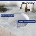 DeerValley Bath DeerValley DV-1K506 Haven Round Fireclay Farmhouse Kitchen Sink