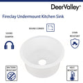 DeerValley Bath DeerValley DV-1K506 Haven Round Fireclay Farmhouse Kitchen Sink