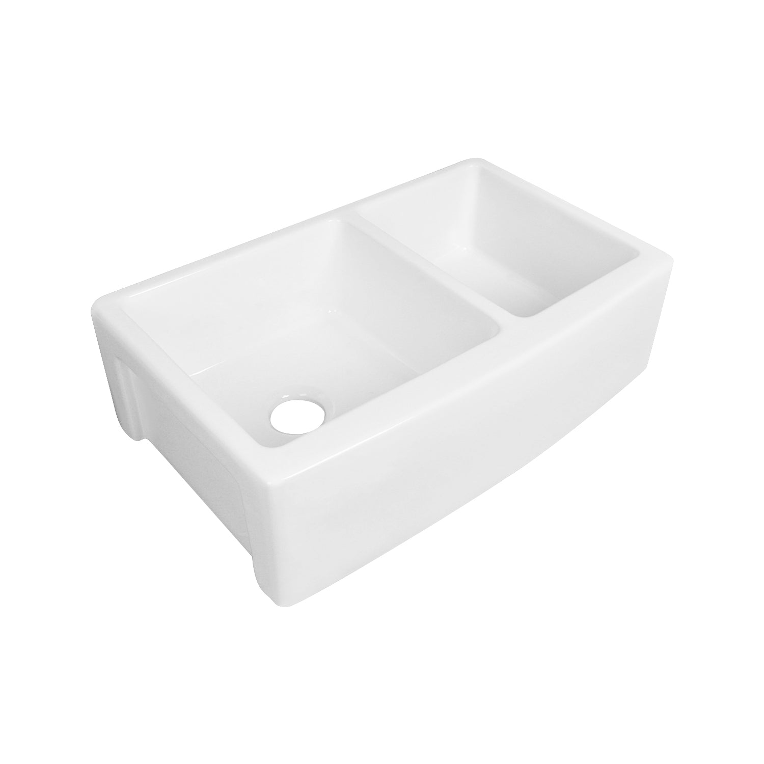 DeerValley Bath DeerValley DV-1K705 Eclipse 33" L X 21" W Double Basin Ceramic Farmhouse Kitchen Sink Kitchen Sink